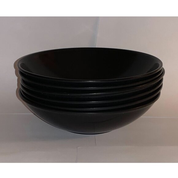Vintage Vollrath Black Melamine Salad Bowls 6" Diameter (Set of 6) - Picture 2 of 3